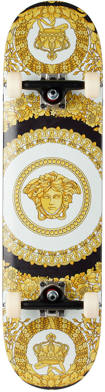 Skøjte Versace Gold & White Barocco Skateboard Gul | ZSKATE001_ZWOOD001