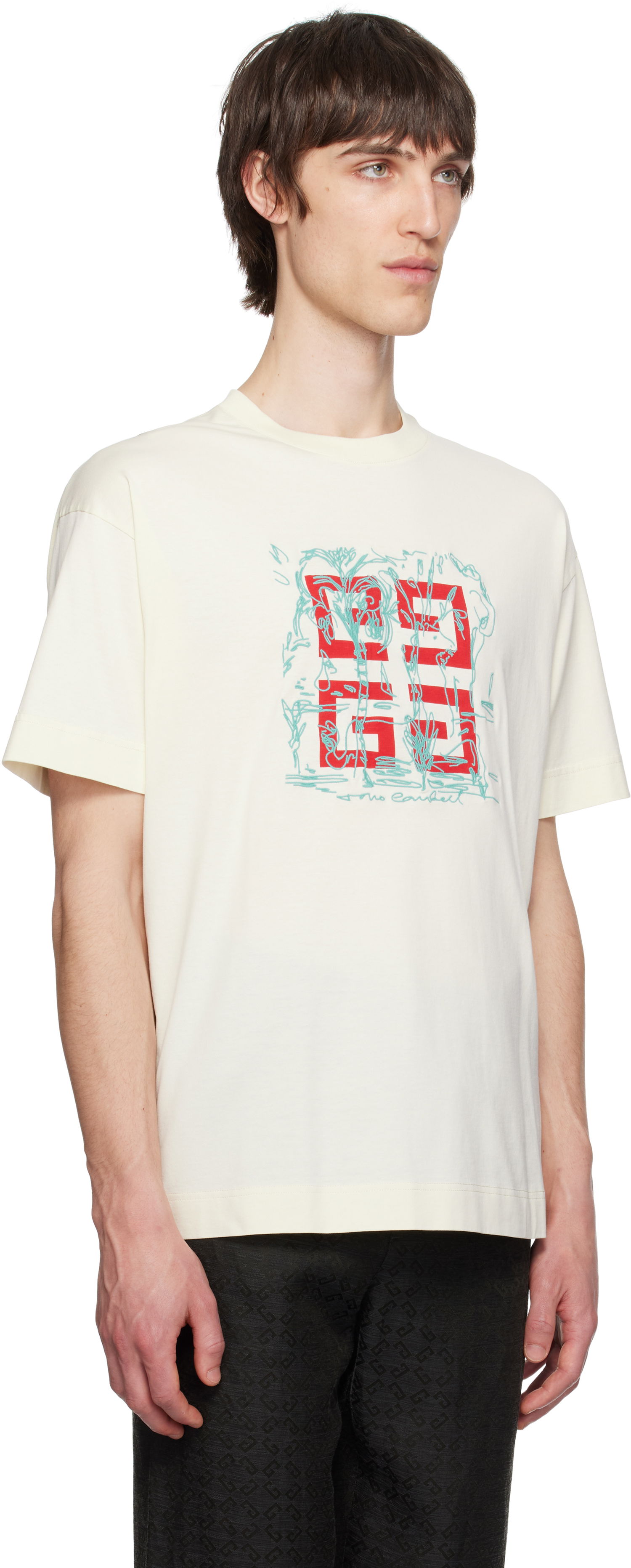 T-shirt Givenchy Givenchy 4G Regular Fit T-Shirt Hvid | BM71MG3YQD105, 1