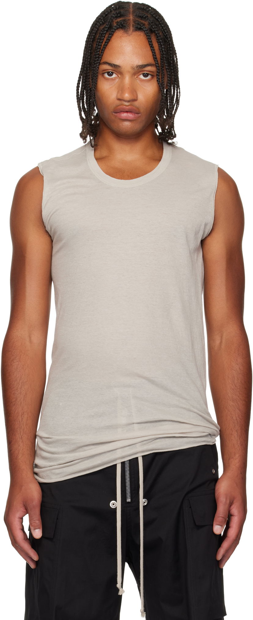 Tanktop Rick Owens Rick Owens Concordians Sleeveless Tank Top Beige | RU02E1151 UC