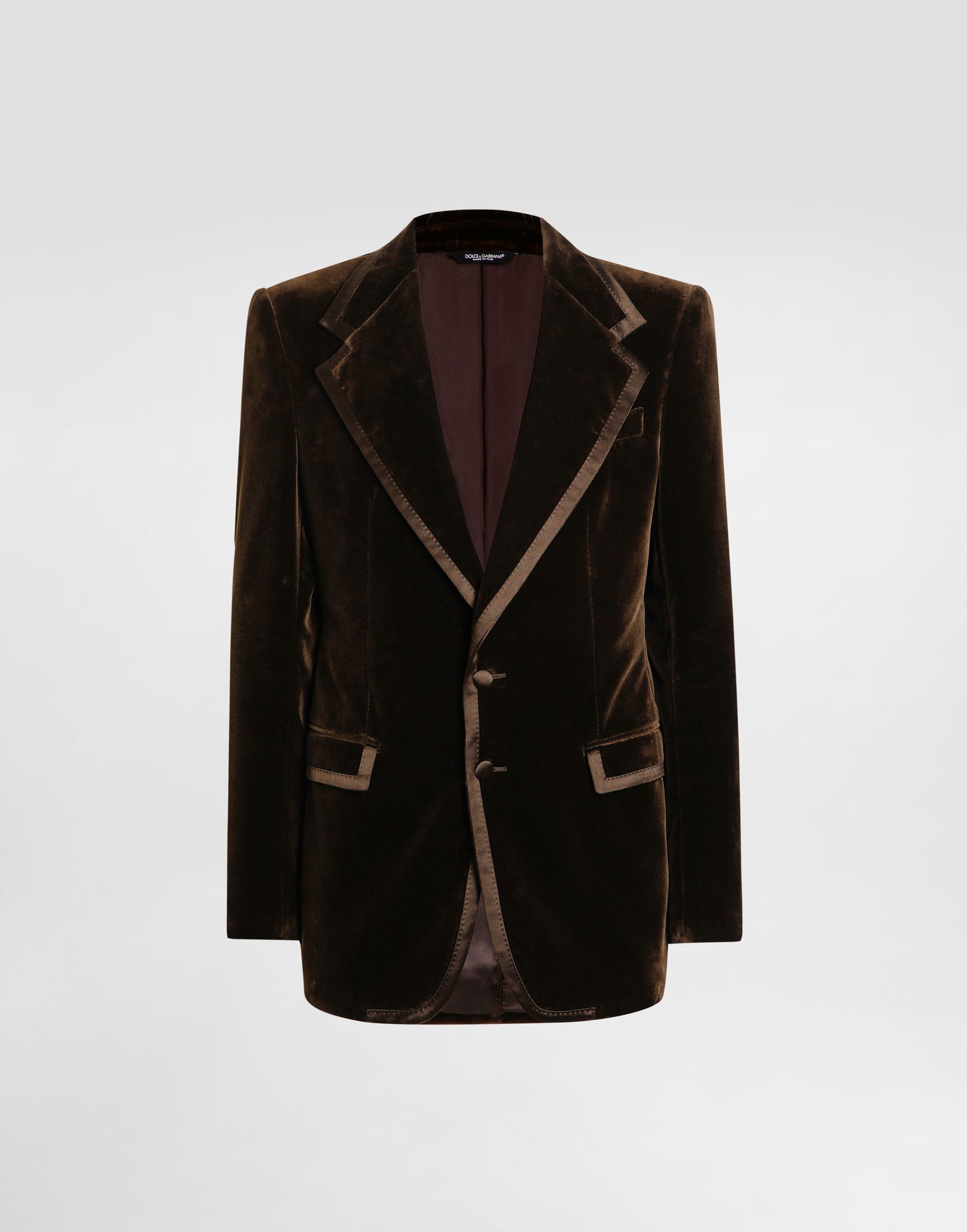 Jakke Dolce & Gabbana Dolce & Gabbana Single-Breasted Velvet Jacket Brun | G2VP0TFUVG7M0937, 0