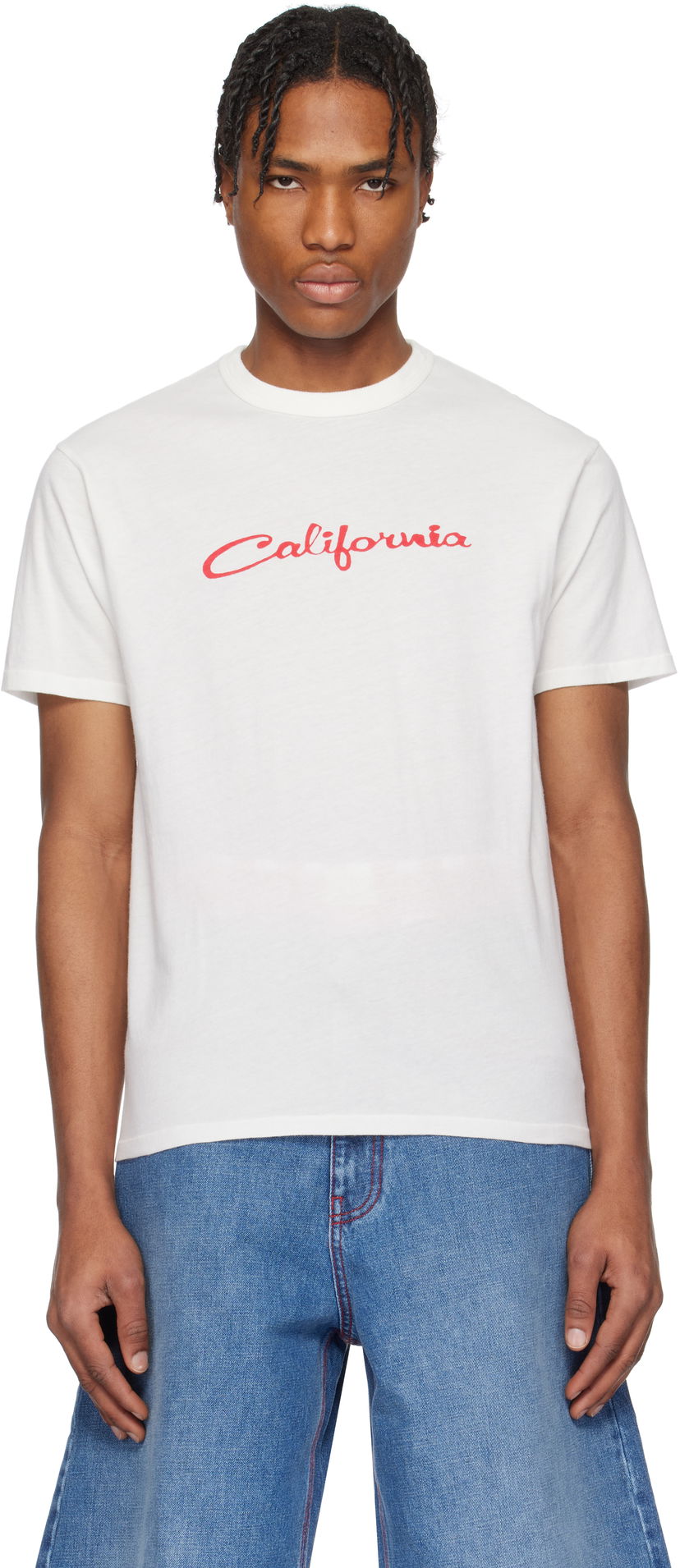 T-shirt ERL ERL 'California' Signature T-Shirt Hvid | ERL10T001