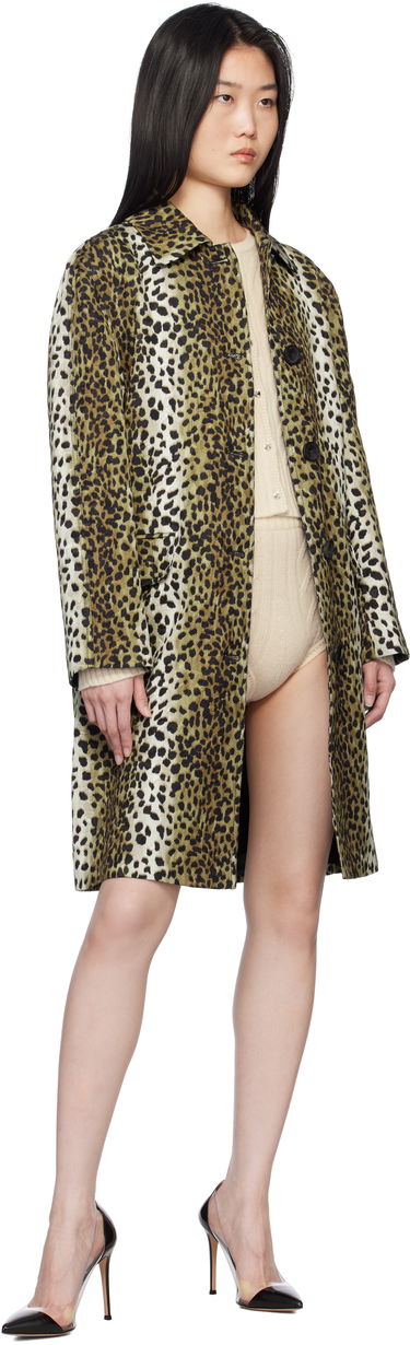 Frakker Blumarine Blumarine Printed Jacquard Coat Brun | P522S093A, 3