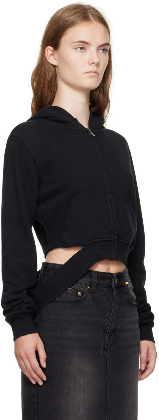 Sweatshirt We11done We11done Distressed Zip-Up Hoodie Sort | WD-TJ2-24-808-W-BK, 1