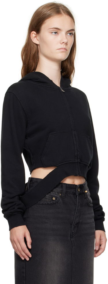 Sweatshirt We11done We11done Distressed Zip-Up Hoodie Sort | WD-TJ2-24-808-W-BK, 1