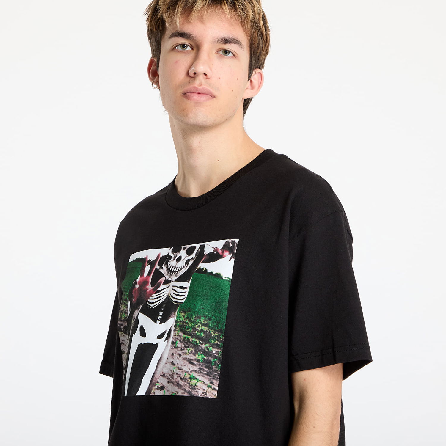 T-shirt Pleasures PLEASURES x Slipknot Skeleton T-Shirt Sort | P25SK017 BLACK, 1