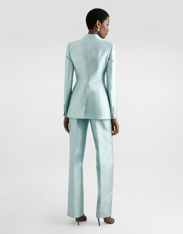 Bukser Dolce & Gabbana Dolce & Gabbana Shantung Silk Trousers Turkis | FTDDWTFU1JKB0276, 2