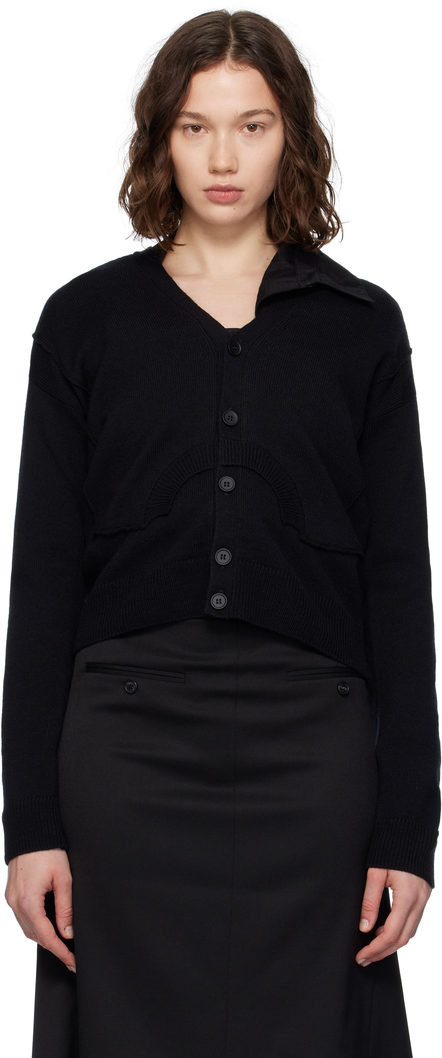 Sweater Maison Margiela MM6 Maison Margiela Wool Knit Cardigan Sort | S52HP0032 M13139, 0