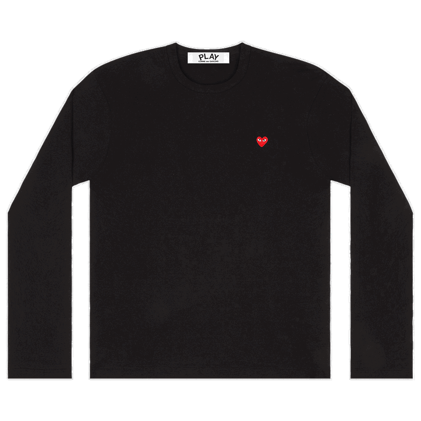 T-shirt Comme des Garçons PLAY Mini Heart Long-Sleeve Tee Sort | AZ T307 051 1