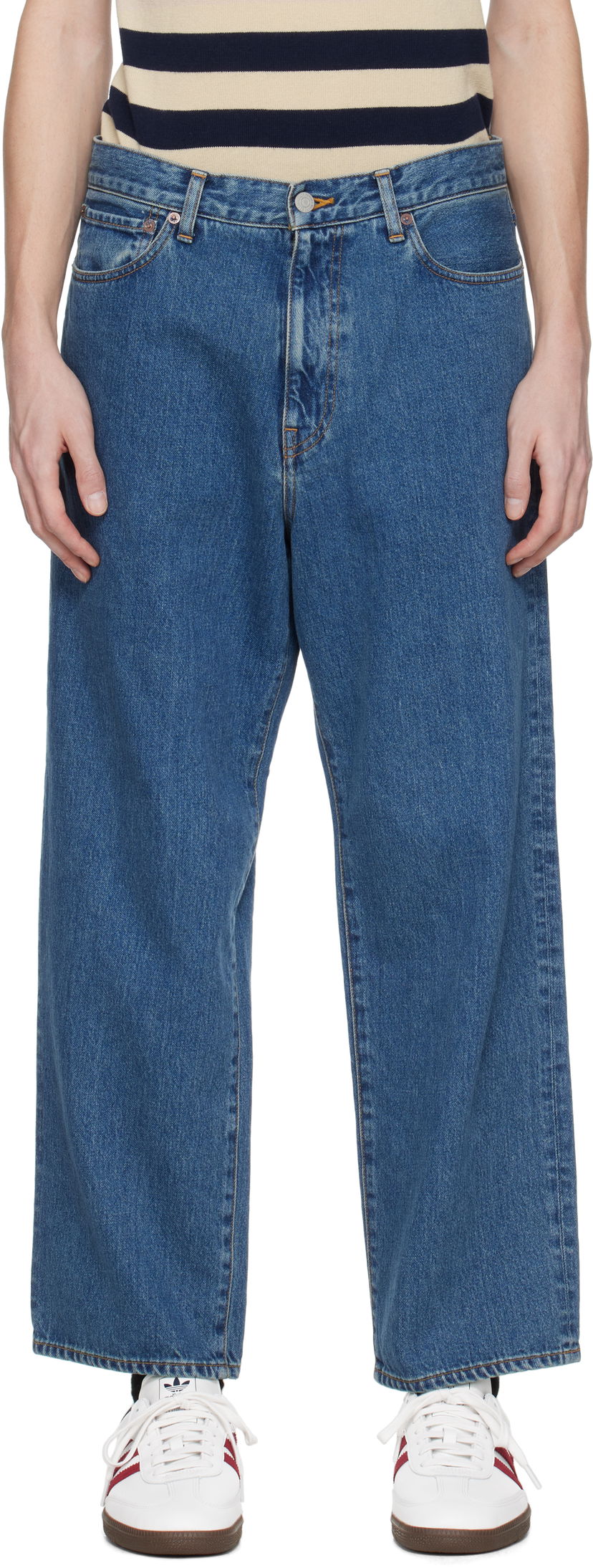 Jeans WACKO MARIA WACKO MARIA Washed Jeans Blå | 25SS-WMP-PT17