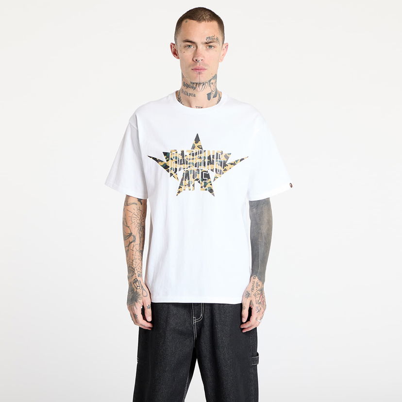 T-shirt BAPE A BATHING APE 1st Camo Twin Star NYC Tee Hvid | 001TEL301013MWHD