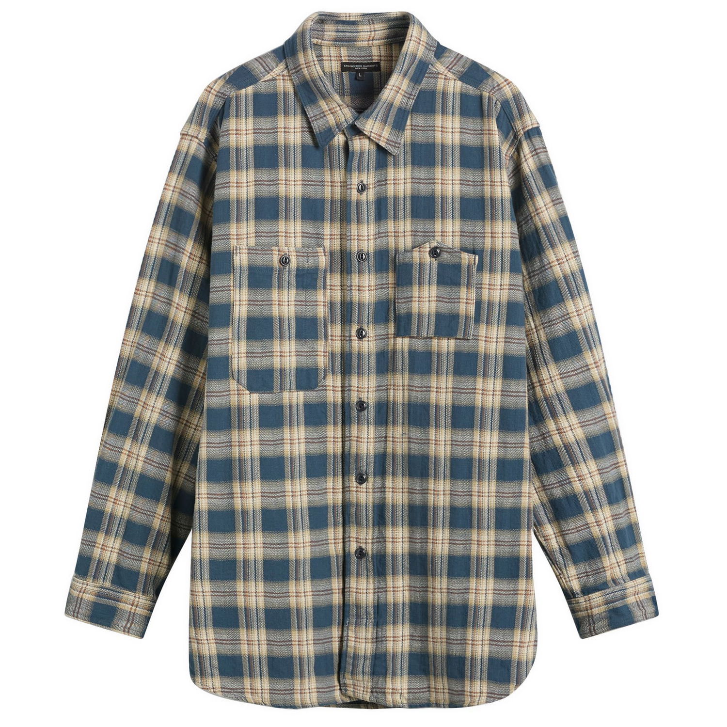 Skjorte Engineered Garments Engineered Garments Plaid Jacquard Work Shirt, Size Small Blå | 25F1A007-ZT230, 1