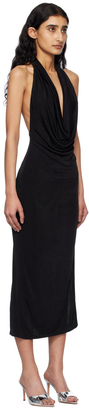Kjole MISBHV MISBHV Cowl Neck Maxi Dress Sort | 250W835, 1