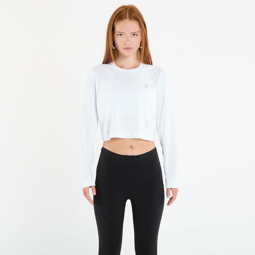 T-shirt On Running Women's Cropped Long Sleeve Running T-Shirt Hvid | 1WF30650069