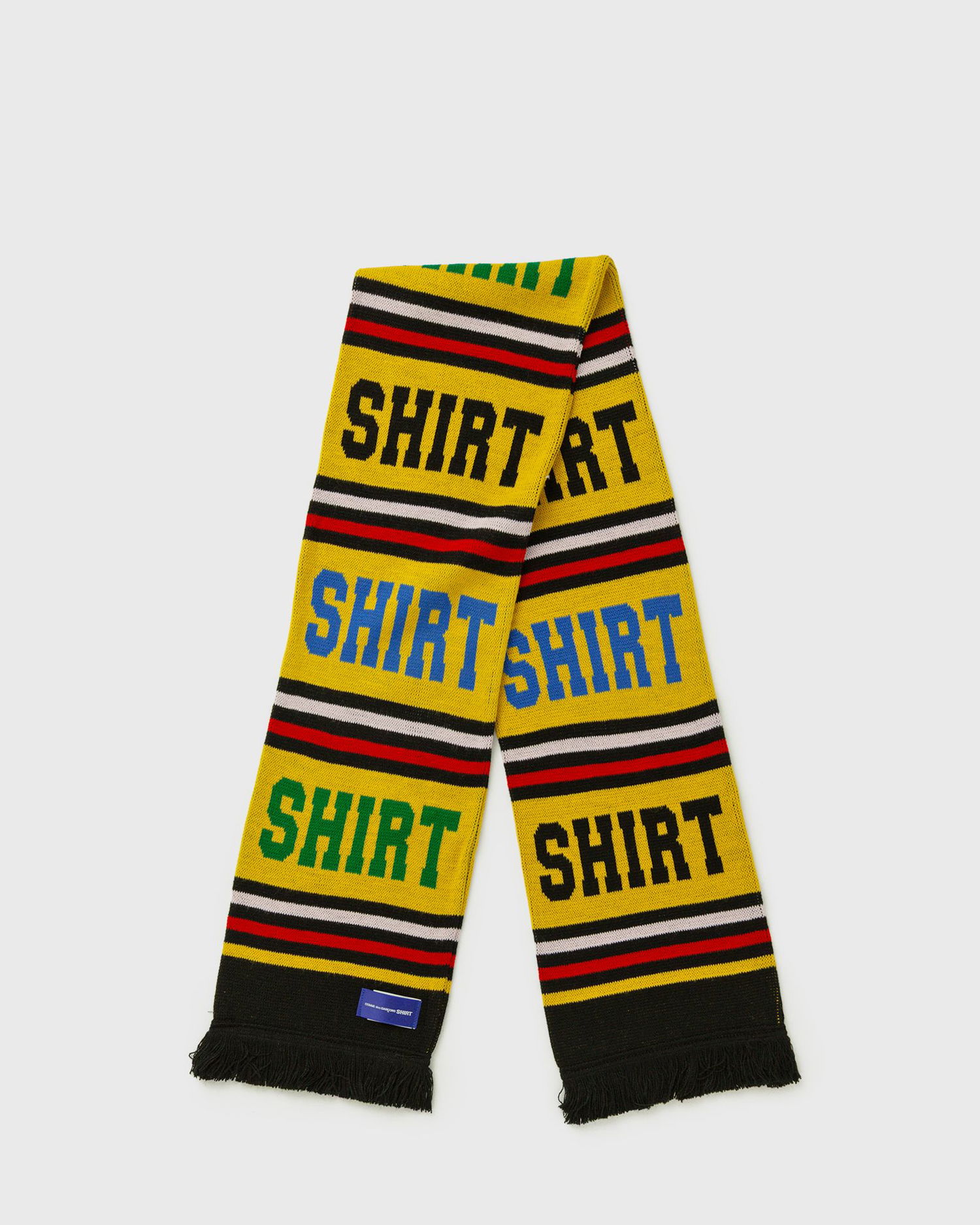 Tørklæde Comme des Garçons Knitted Striped Scarf with SHIRT Lettering Flerfarvet | FP-K403-W25-1, 0