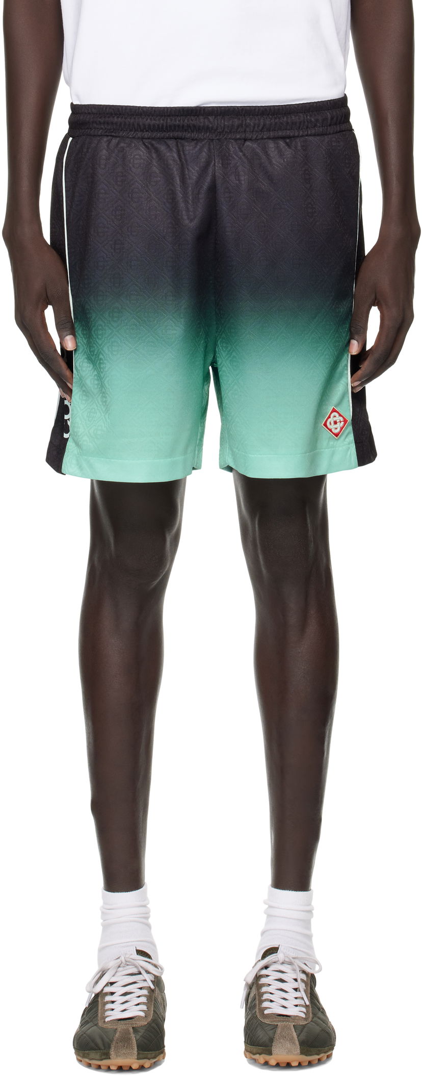 Shorts Casablanca Casablanca Gradient Monogram Football Shorts Grøn | MPF25-JTR-253-01