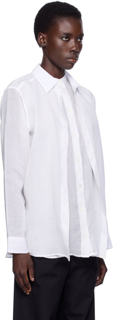 Skjorte TOTEME TOTEME Double Collar Linen Shirt Sort | 253-WRT0544-FB0434, 4