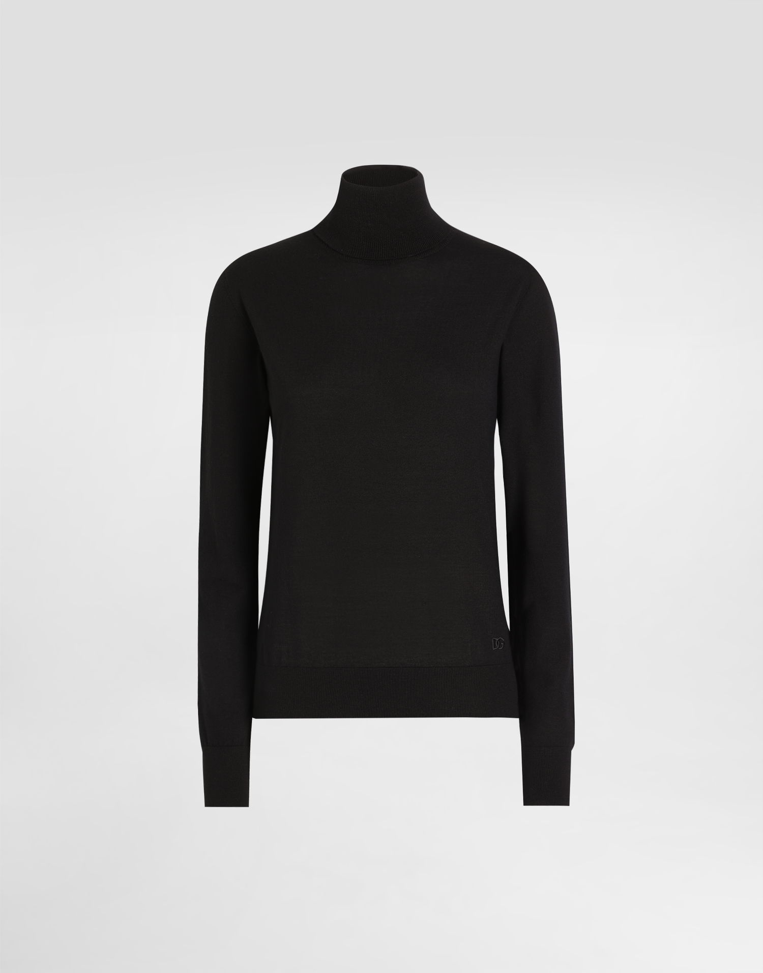 Sweater Dolce & Gabbana Dolce & Gabbana Wool Turtleneck Sweater with Logo Embroidery Sort | FXW13ZJCVXFN0000, 0