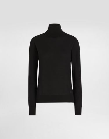 Sweater Dolce & Gabbana Dolce & Gabbana Wool Turtleneck Sweater with Logo Embroidery Sort | FXW13ZJCVXFN0000, 0
