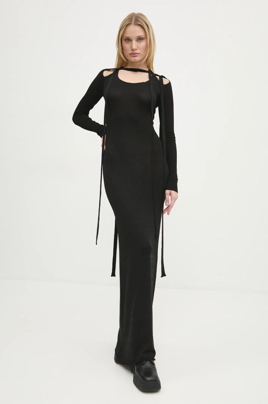 Kjole Y/PROJECT Multiscarf Long Sleeve Maxi Dress Sort | 106DR008, 1