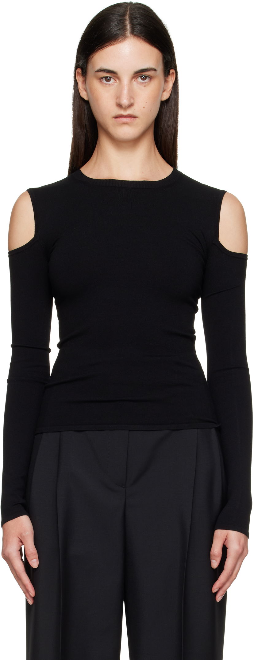 T-shirt Max Mara Max Mara Vik Cold-Shoulder Top Sort | 2511361092600