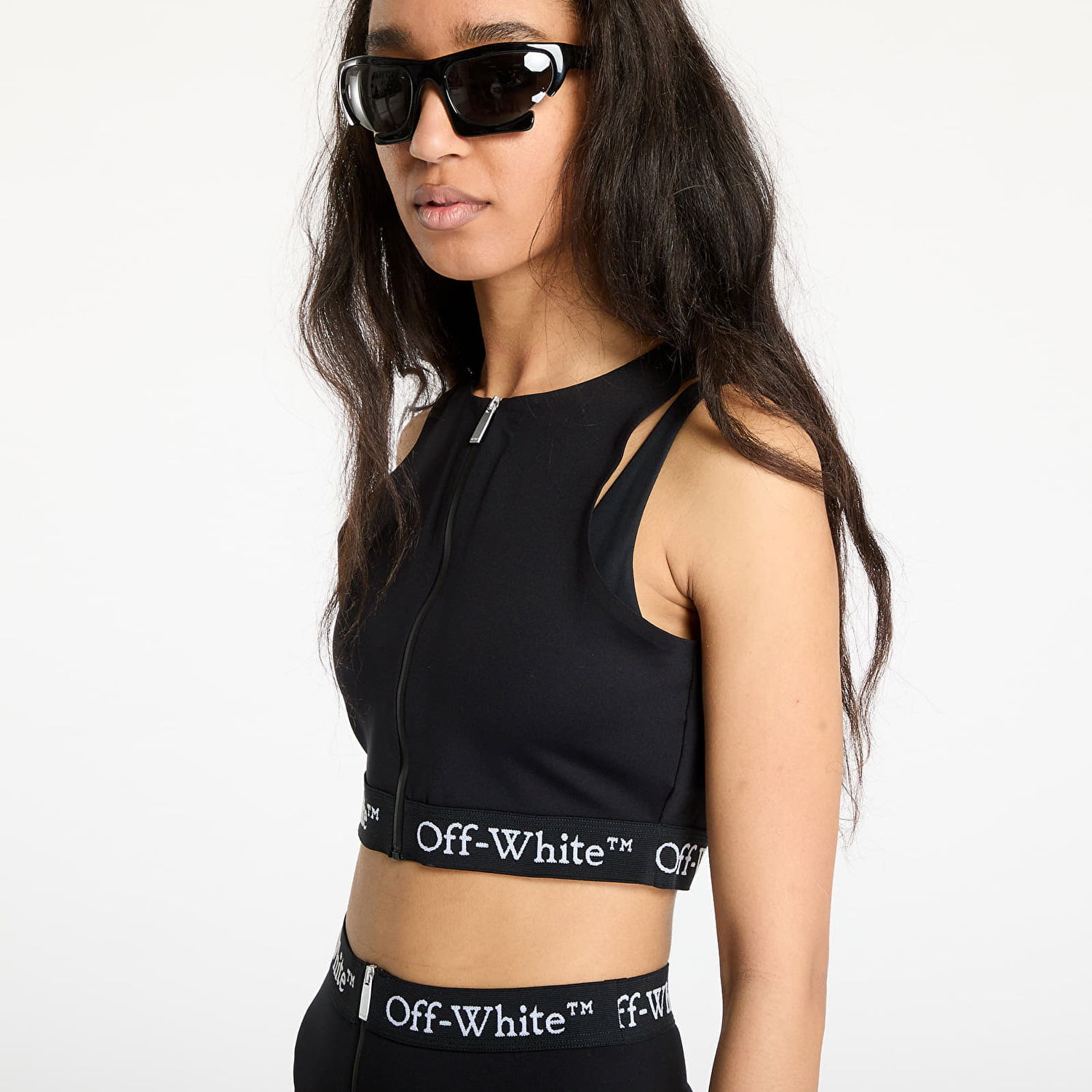 Træningsdragt Off-White Off-White Logoband Zipped Rowing Top Sort | OWVO056S25JER0011000, 1