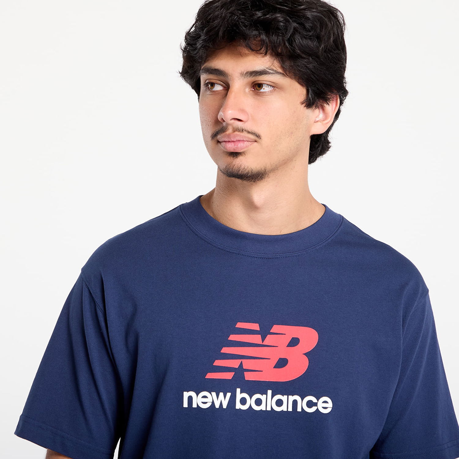 T-shirt New Balance Men's Essentials Stacked Logo T-Shirt Mørkeblå | NBMT51500NNY, 1