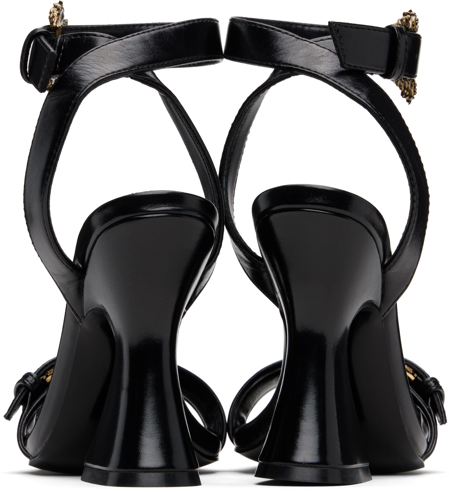 Sneakers og sko Versace Baroque Buckle Kristen Heeled Sandals Sort | E79VA3S36_EZSC35, 1