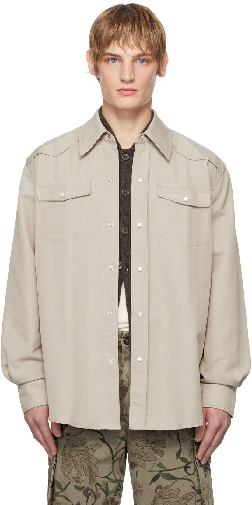 Skjorte OUR LEGACY Frontier Long Sleeve Shirt Beige | M4242FL