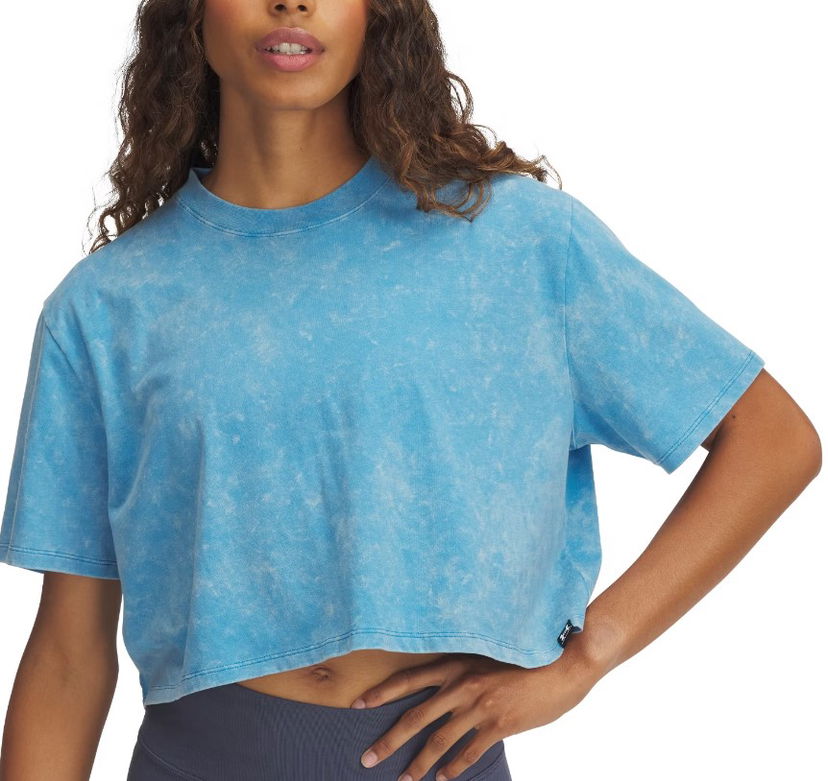 Crop top Under Armour Under Armour Rival Wash Cropped T-Shirt Blå | 1389724-452