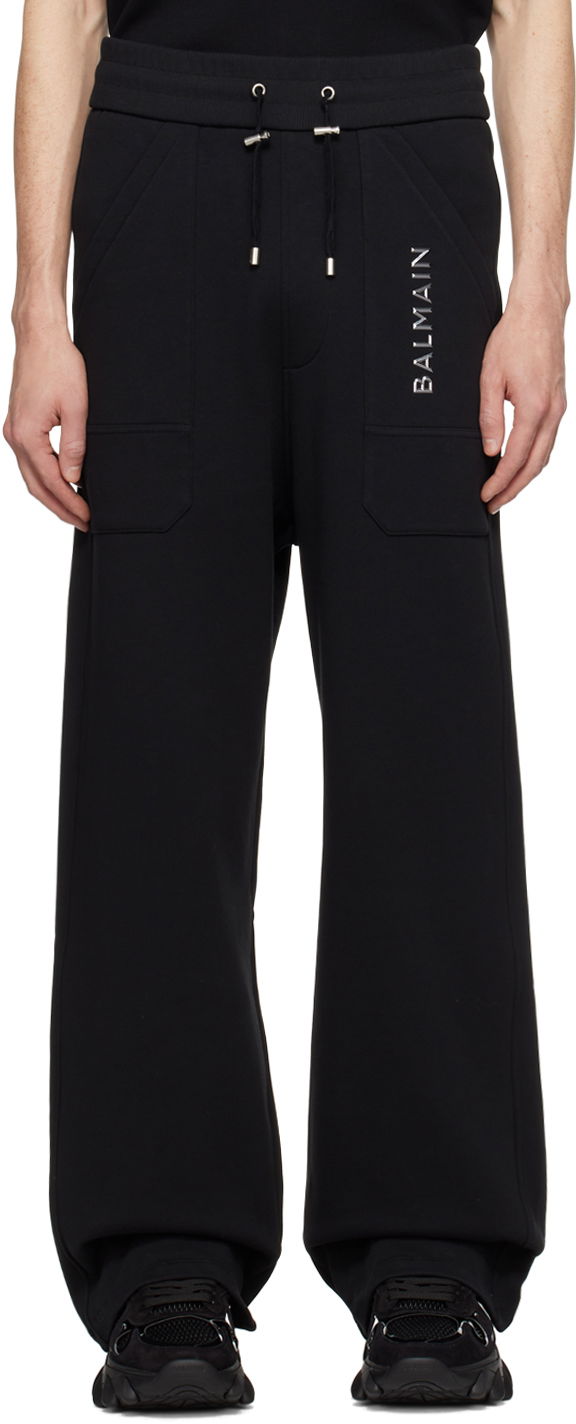 Joggingbukser Balmain Plaque Sweatpants Sort | CH1OB214BC61