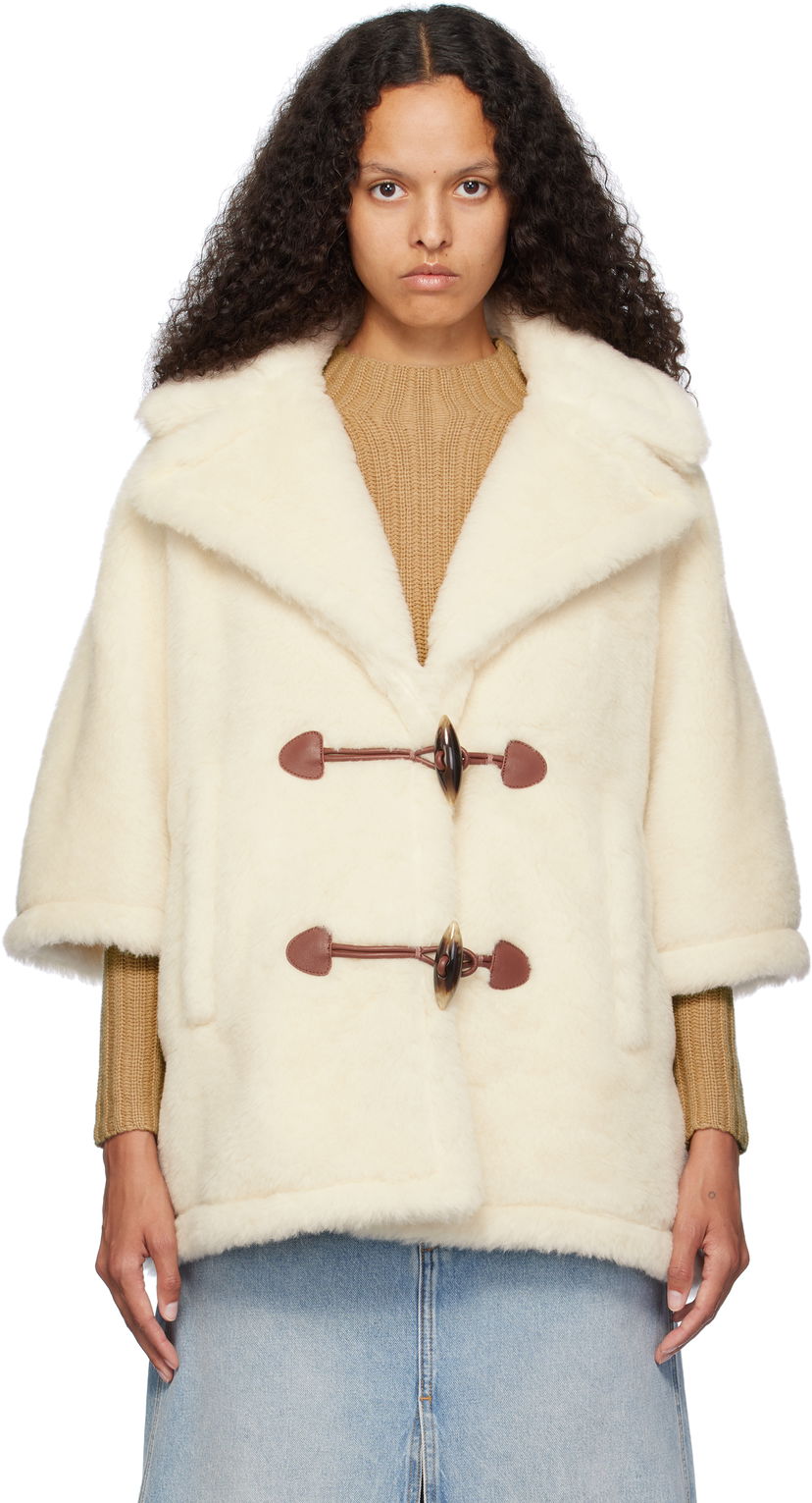 Frakker Max Mara Max Mara George1 Faux-Fur Jacket Hvid | 2424736182600 MM10501