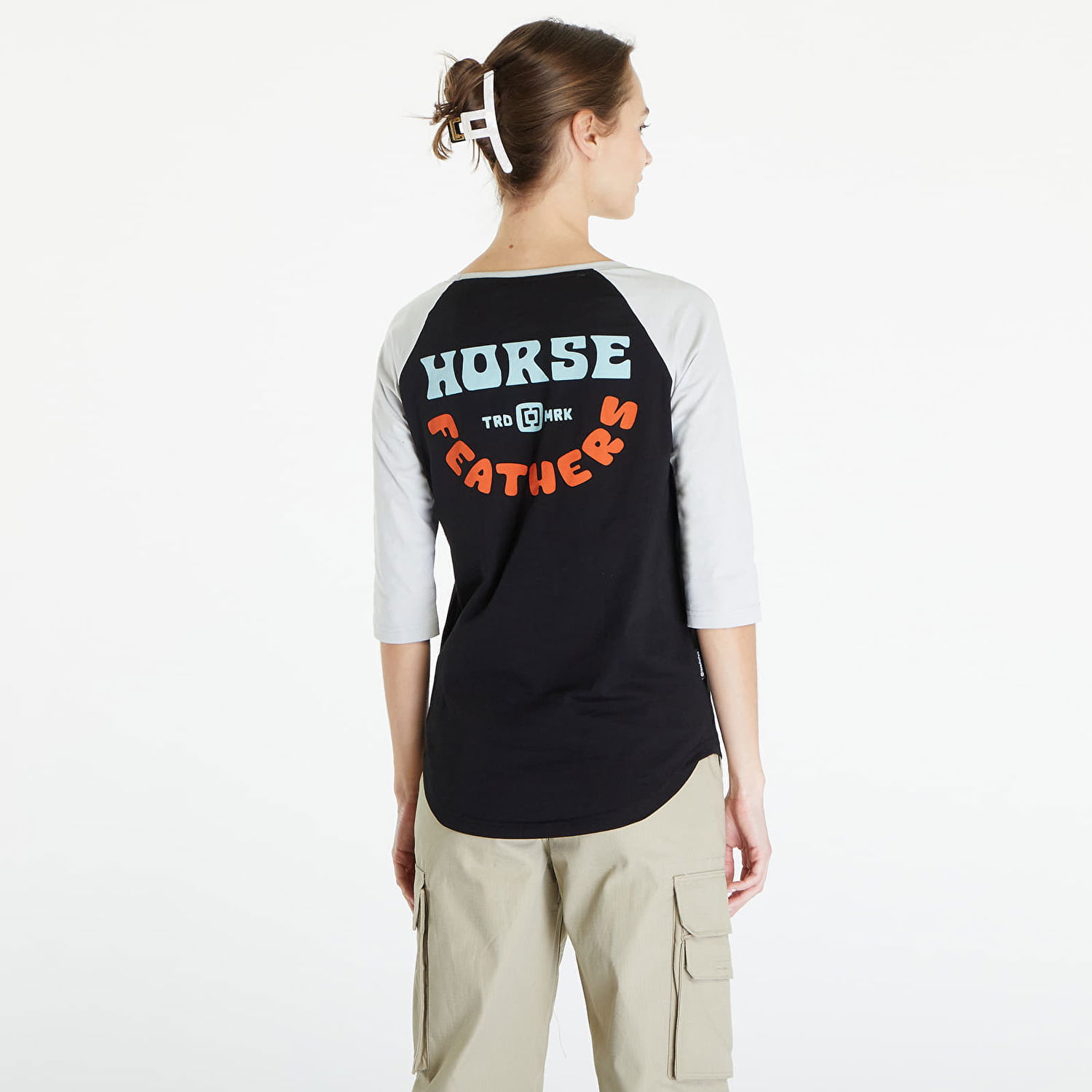 T-shirt Horsefeathers Top Oly Top Black/ Cement Sort | SW894E, 1