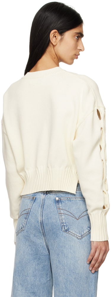 Sweater Feng Chen Wang Feng Chen Wang Cutout Cropped Sweater Hvid | FWS17KT07, 2