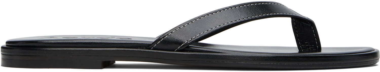 Tøj Aeyde Aeyde Melody Leather Toe-Post Flip-Flops Sort | A11-FS-FDMR08FL191-SS25-800-007, 0