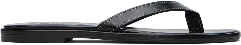 Tøj Aeyde Aeyde Melody Leather Toe-Post Flip-Flops Sort | A11-FS-FDMR08FL191-SS25-800-007