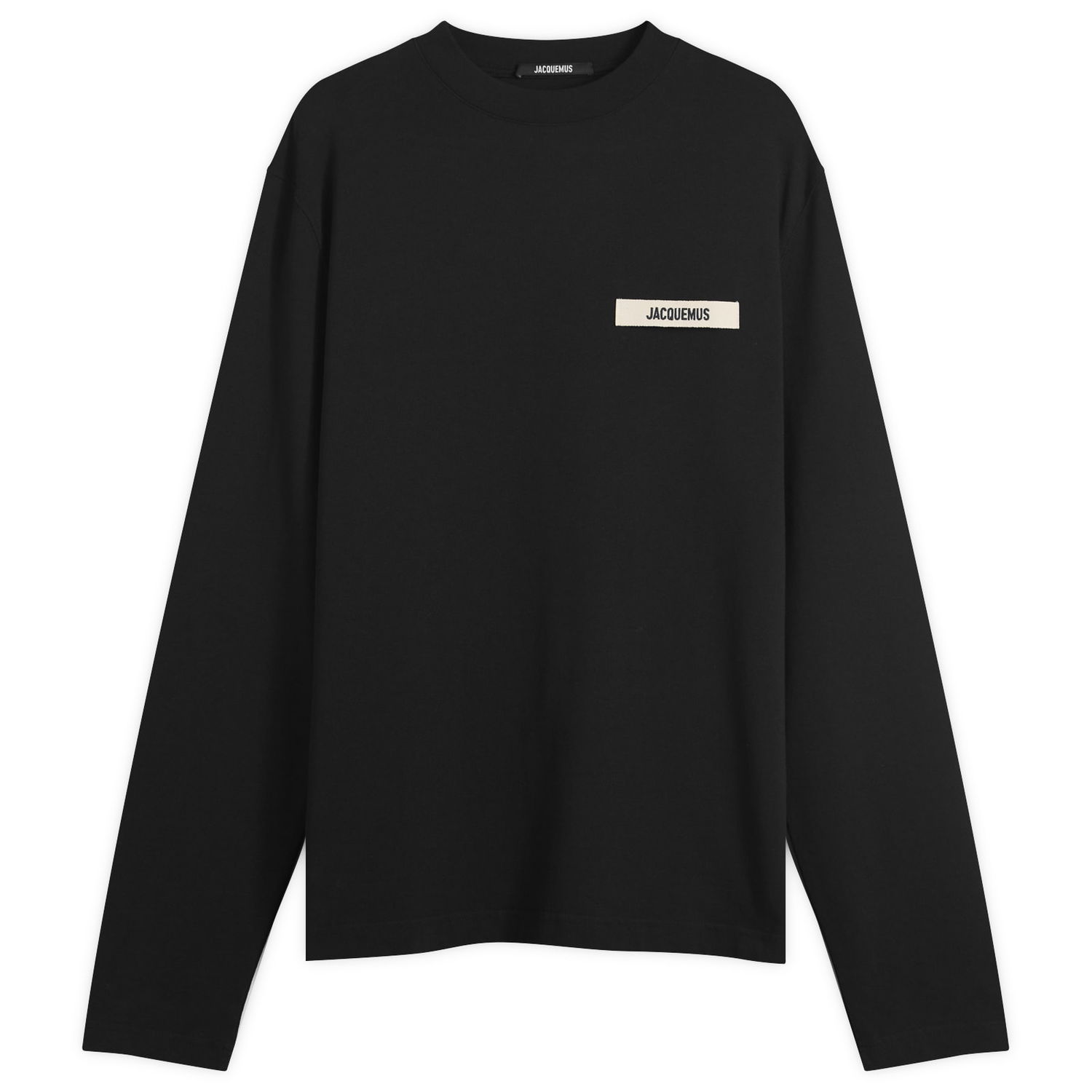T-shirt Jacquemus Jacquemus Grosgrain Logo Long Sleeve T-Shirt, Size Large Sort | 25HTSM00570AJ00226-990, 1