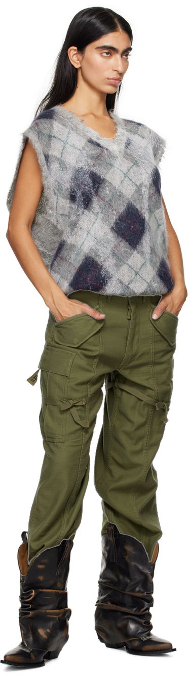 Cargo bukser R13 R13 Cropped Cargo Trousers Grøn | R13WR320-D091A, 3