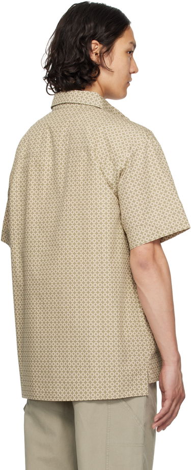 Skjorte A.P.C. A.P.C. Ross Geometric-Print Short-Sleeve Shirt Beige | COHFY-H12541, 2