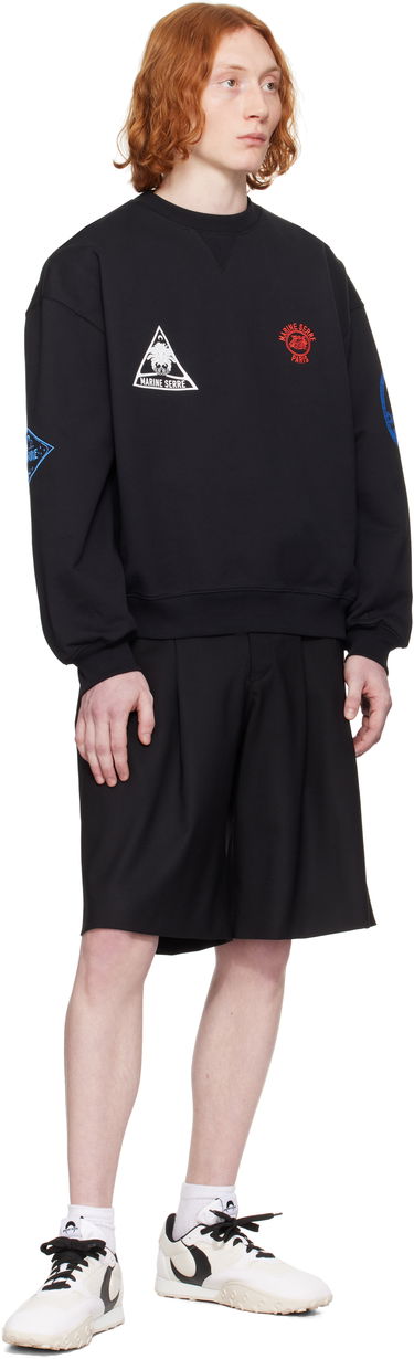 Sweatshirt Marine Serre Marine Serre Souvenir Fleece Oversized Sweatshirt Sort | UST022A CJER0078, 3