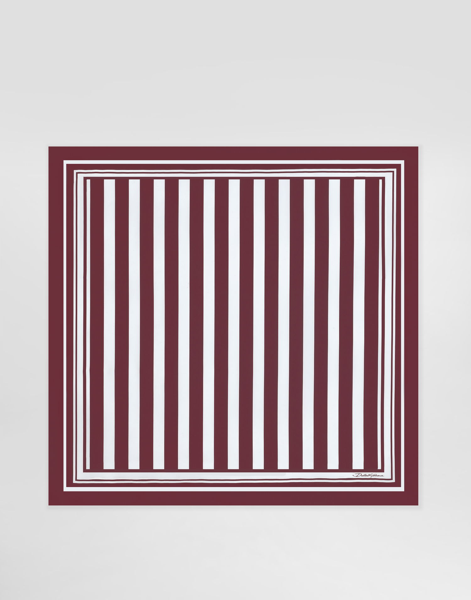 Tørklæde Dolce & Gabbana Dolce & Gabbana Striped Silk Twill Square Scarf Bourgogne | GQ348EG0WUCHR8DA, 0