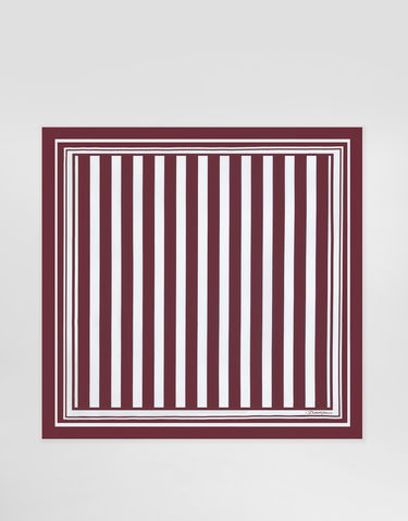 Tørklæde Dolce & Gabbana Dolce & Gabbana Striped Silk Twill Square Scarf Bourgogne | GQ348EG0WUCHR8DA, 0