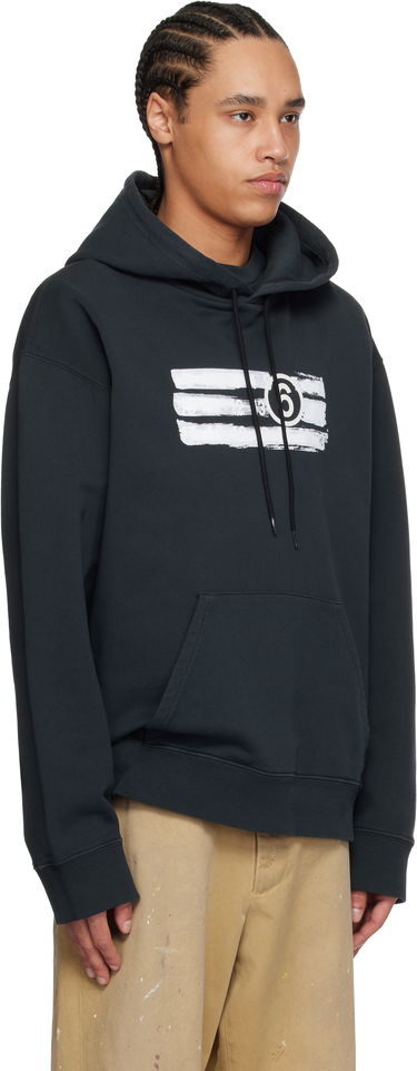 Sweatshirt Maison Margiela MM6 Maison Margiela Printed Logo Hoodie Sort | SH2GU0020 M25004, 1