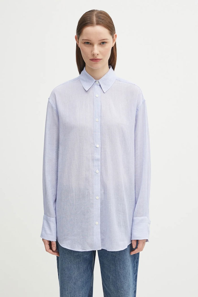 Skjorte Anine Bing Anine Bing Plaza Relaxed Fit Shirt Blå | A.07.11015