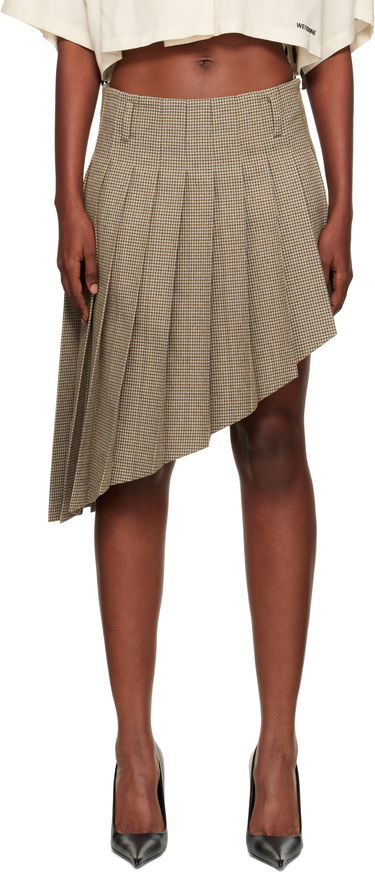 Nederdel We11done We11done Asymmetric Checked Midi Skirt Brun | WD-SK2-25-276-W-BG, 0