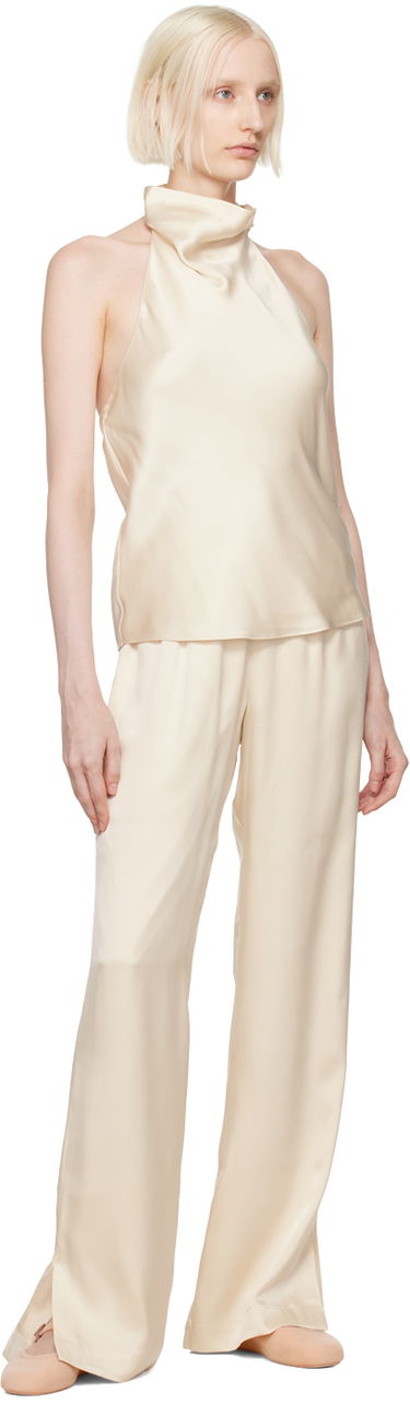 Bukser Anine Bing Silk Wide Leg Trousers Beige | A-03-3353-SDA26, 3