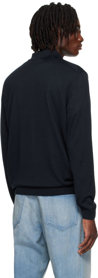 Polo skjorte BOSS Long-Sleeved Virgin Wool Polo Sweater Sort | 50476355, 3