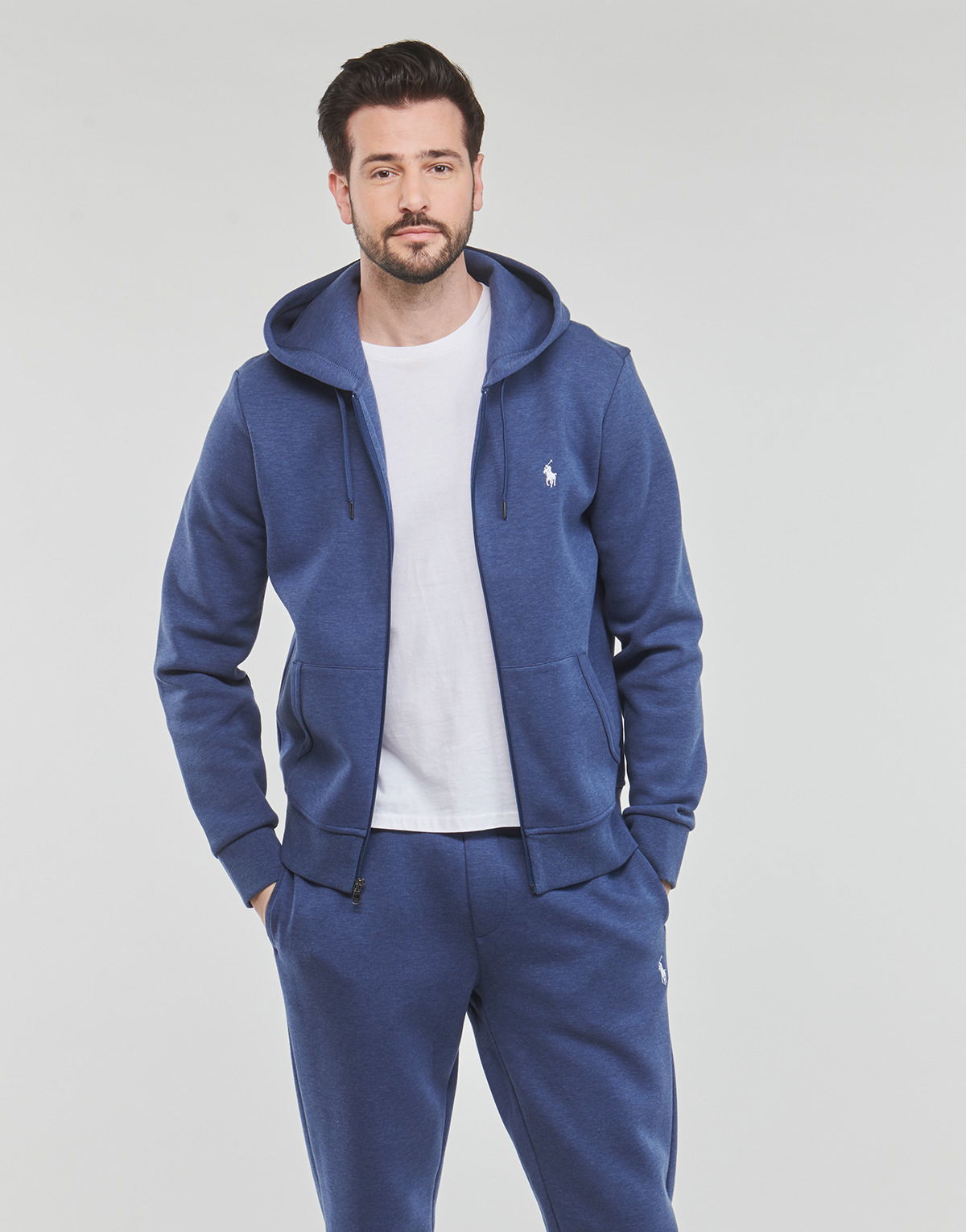 Sweatshirt Polo by Ralph Lauren Double Knit Hoodie Mørkeblå | 710881517016, 1