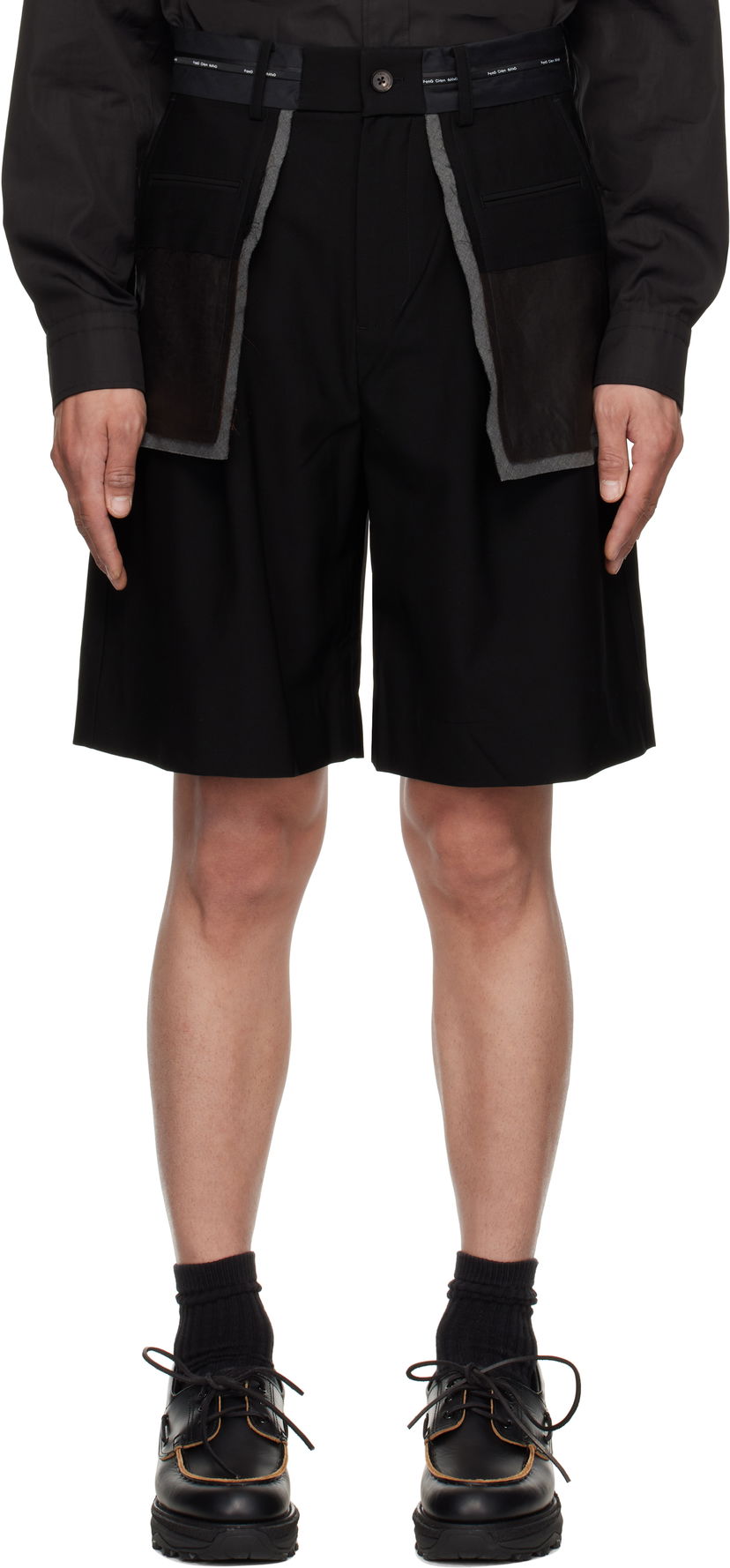 Shorts Feng Chen Wang Feng Chen Wang Deconstructed Patchwork Shorts Sort | FUS19ST02