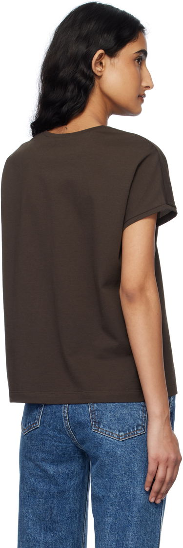T-shirt Khaite Khaite Devra V-Neck T-Shirt Brun | 2377166, 2