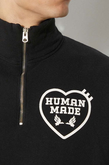 Sweatshirt Human Made Military Half-Zip Printed Sweatshirt Sort | HM27CS021, 2